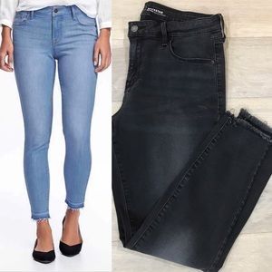 Rockstar Midrise distressed denim jeans raw ankle